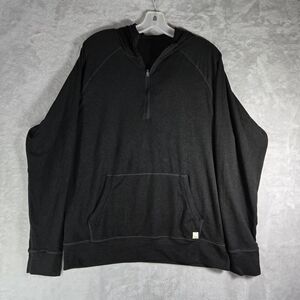Vuori Ponto Performance Half Zip Hoodie Mens Size Large L Black Pullover Soft